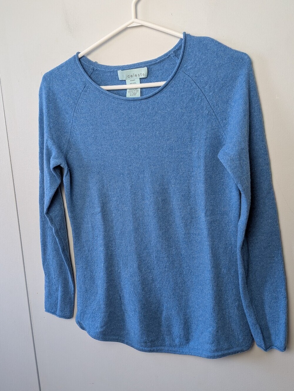 Celeste WOOL And CASHMERE Mix Women Crewneck Blue Color Size Medium Long Sleeve